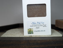 Load image into Gallery viewer, Alpine Body Care handcrafted goat milk soap in a white box on a wooden surface.