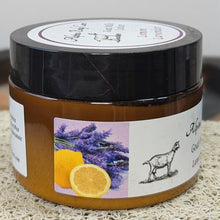 Load image into Gallery viewer, Jar of Alpina Goat Milk Cream with lavender and lemon design on label