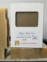 Load image into Gallery viewer, CUCUMBER CANTALOUPE GOAT MILK SOAP